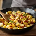 « Je la prépare en 10 minutes » : ma poêlée poireaux-pommes-lardons rapide et ultra simple pour la famille