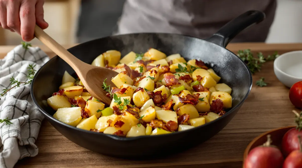 « Je la prépare en 10 minutes » : ma poêlée poireaux-pommes-lardons rapide et ultra simple pour la famille « Je la prépare en 10 minutes » : ma poêlée poireaux-pommes-lardons rapide et ultra simple pour la famille